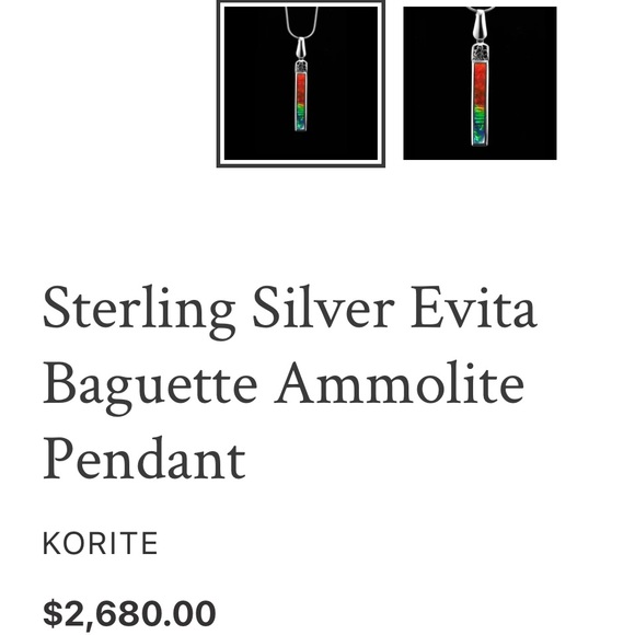 Ammolite Set In Sterling Silver Evita Pendant - Picture 5 of 8